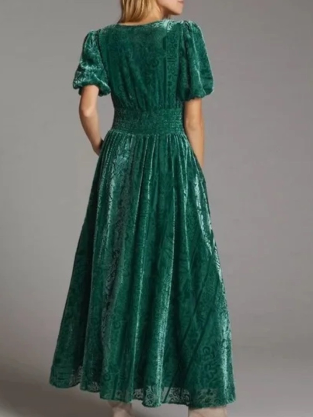 ANTHROPOLOGIE Katerina Velvet Button Front Maxi Dress Size 0 Whimsy Whimsigoth - Picture 2 of 13